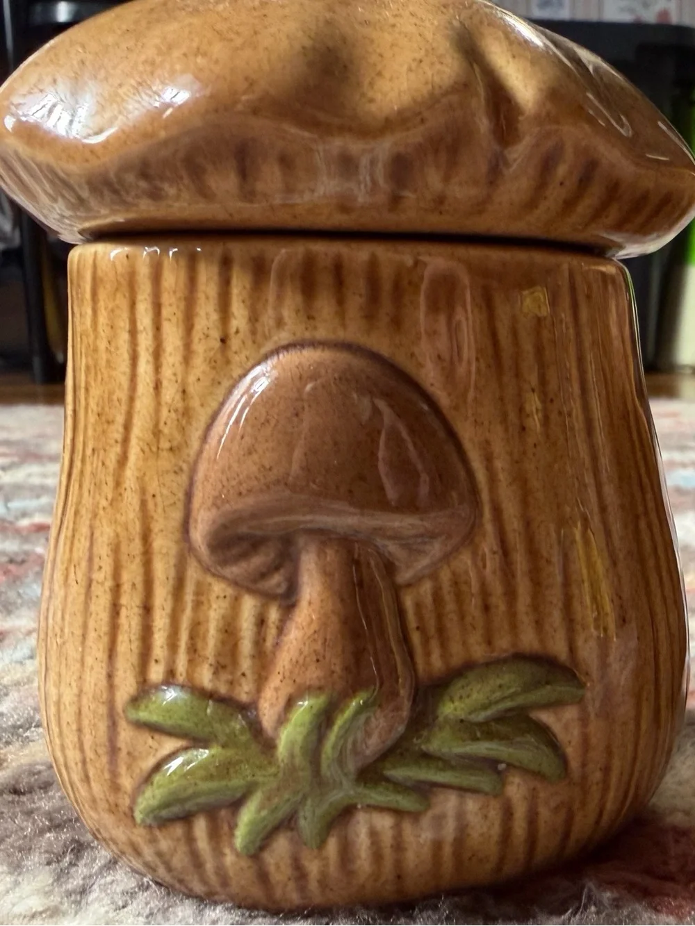 Vintage Woodland Mushroom Cream & Sugar Set | Ceramic Sugar Bowl w/Lid & Creamer